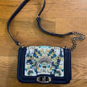New Rebecca Minkoff Small Love Indigo Beaded Crossbody